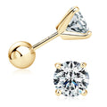 Lnngy 6.5mm 1CT Moissanite Diamond Earring Pendientes 925 Sterling Silver Piercing Stud Earrings For Women Pierced  Jewelry
