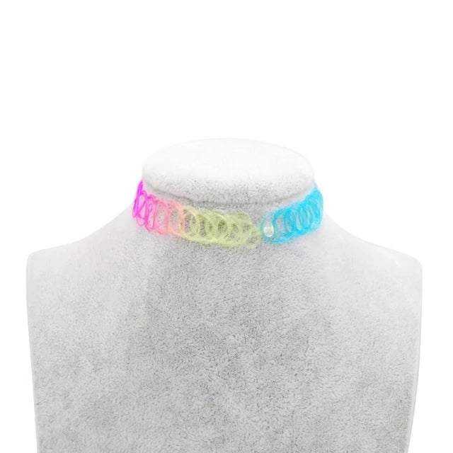 100 Pcs Cute Girls Gothic Tattoo Choker Necklace Women Punk Stretch Tattoo Bracelet Female Jewelry Wedding Party Friends Gift