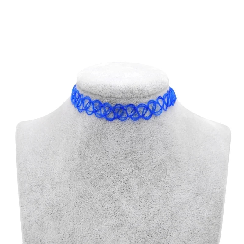 100 Pcs Cute Girls Gothic Tattoo Choker Necklace Women Punk Stretch Tattoo Bracelet Female Jewelry Wedding Party Friends Gift