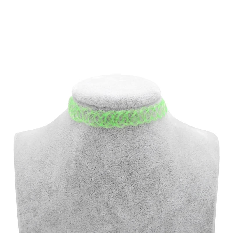 100 Pcs Cute Girls Gothic Tattoo Choker Necklace Women Punk Stretch Tattoo Bracelet Female Jewelry Wedding Party Friends Gift