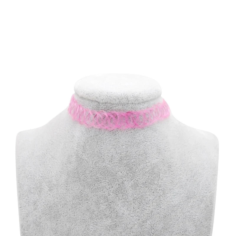 100 Pcs Cute Girls Gothic Tattoo Choker Necklace Women Punk Stretch Tattoo Bracelet Female Jewelry Wedding Party Friends Gift