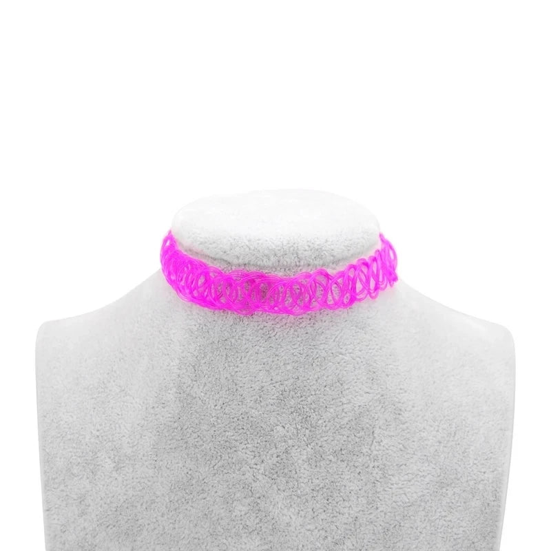 100 Pcs Cute Girls Gothic Tattoo Choker Necklace Women Punk Stretch Tattoo Bracelet Female Jewelry Wedding Party Friends Gift