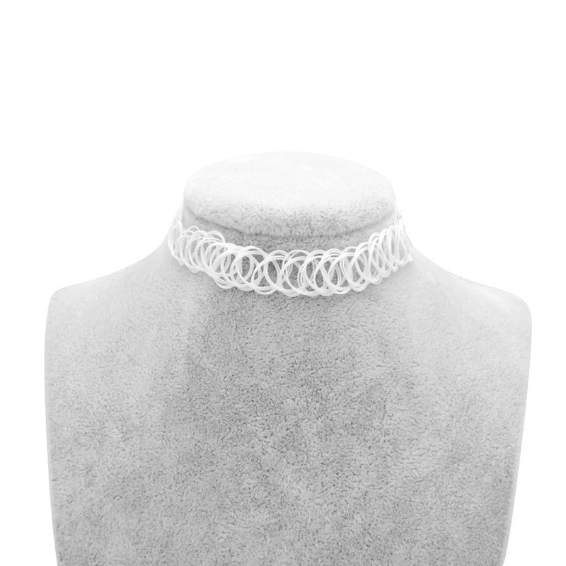 100 Pcs Cute Girls Gothic Tattoo Choker Necklace Women Punk Stretch Tattoo Bracelet Female Jewelry Wedding Party Friends Gift