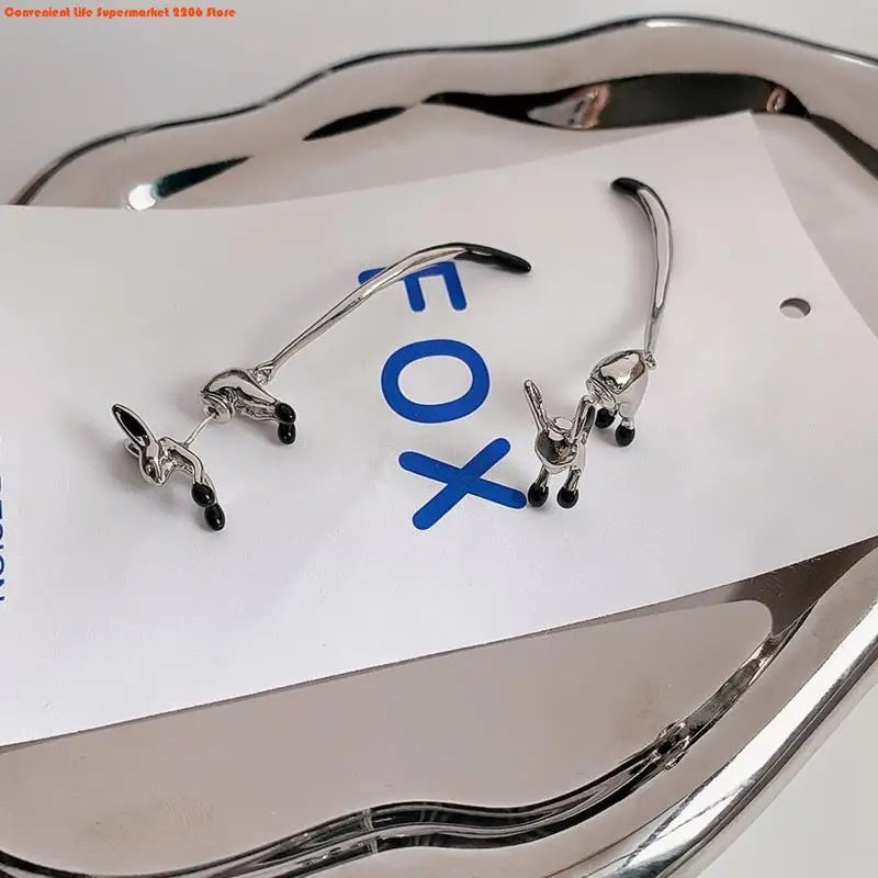 1 Pair Fox Drop Dangle Earrings for Women Animal Fashion Jewelry Mini Fox Animal Lover Girls Stud Earrings Long Tail Earring