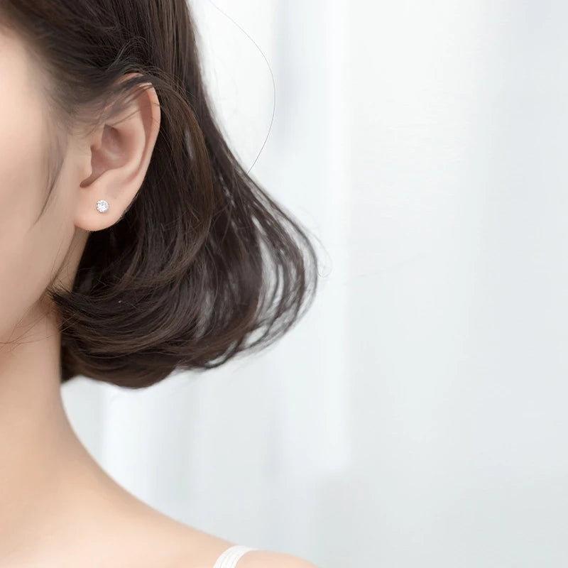 Modian Dazzling AAA Zircon Stud Earring for Women Fashion Authentic 925 Sterling Silver Wedding Engagement Statement Jewelry